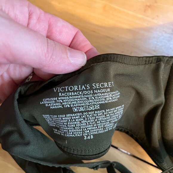 Victoria Secret Bra 34B Green  Racerback Front Closure - Picture 4 of 4